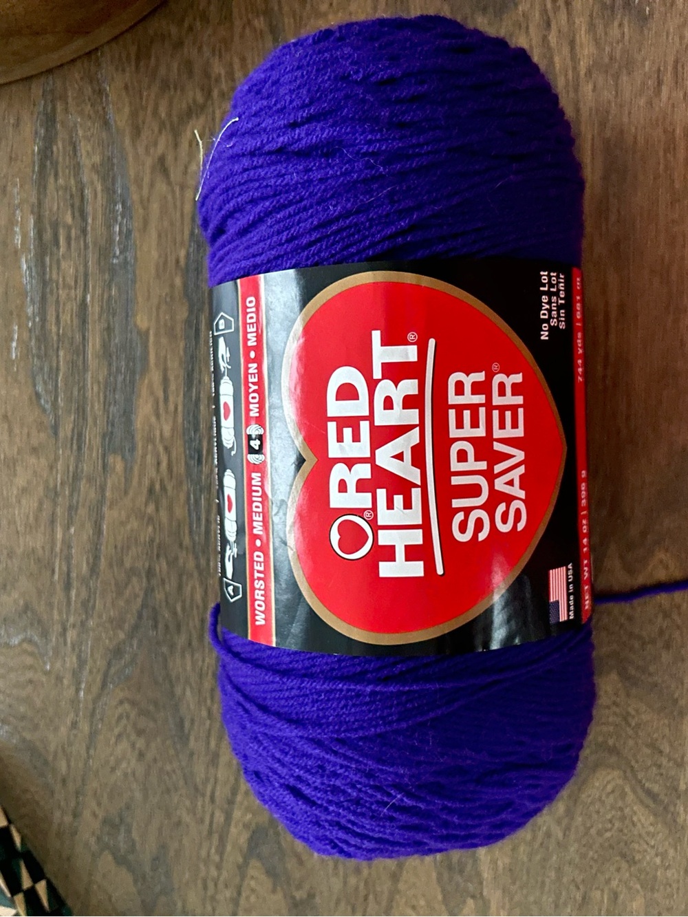 Red Heart Super Saver Yarn - Deep Purple